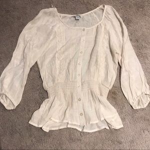 3 quarter sleeve butt down